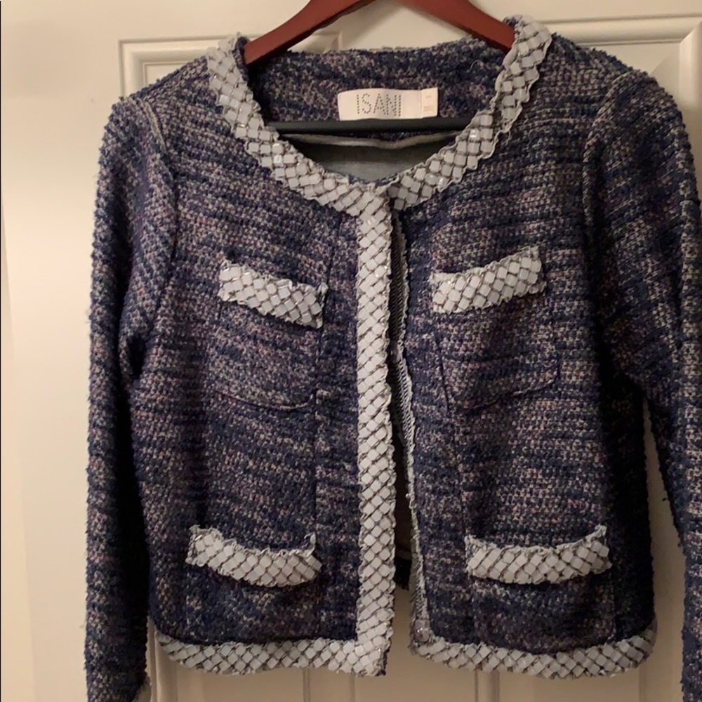 Anthropologie brand cropped jacket with beading